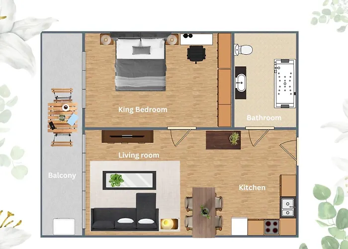 King-suite With Balcony And A Full Kitchen Near Thonglorbts